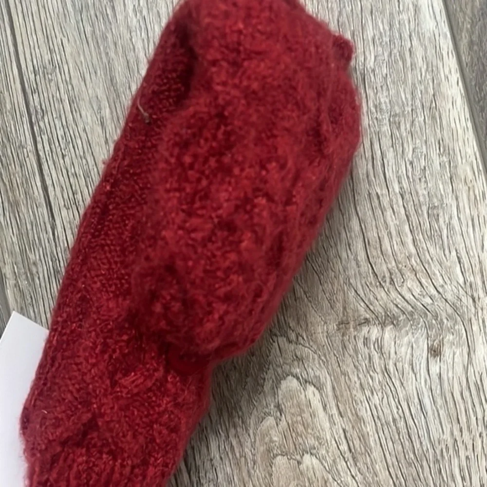 NWT Sonoma gloves burgundy removable fingers